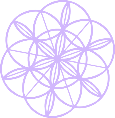 Purple geometric circular pattern with overlapping shapes