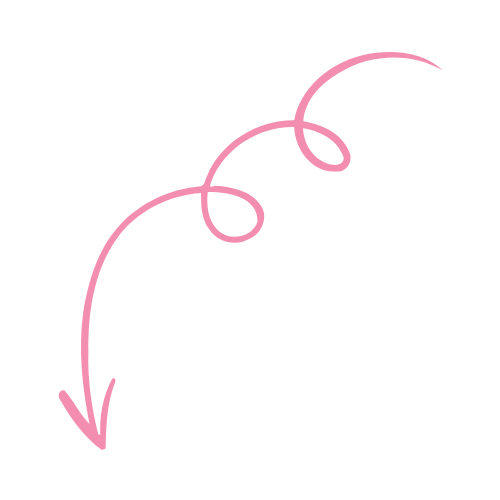 Curved pink arrow pointing downward to the left